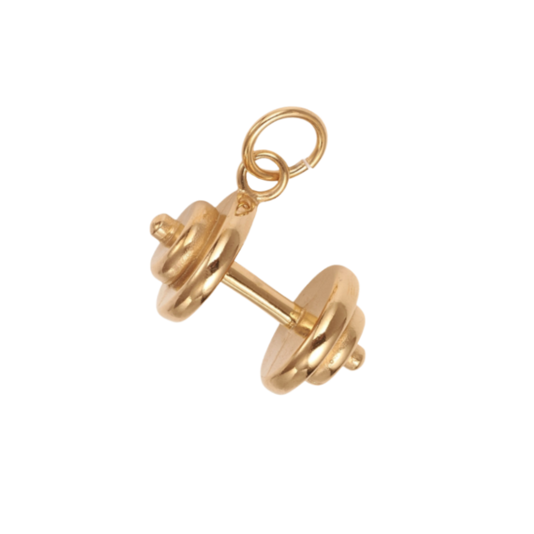 Gold Dumbbell Charm