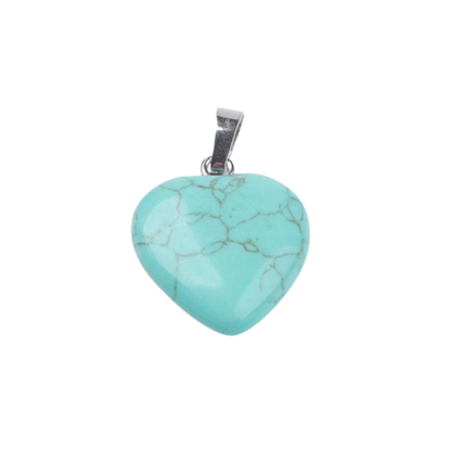 Silver Turquoise Heart Charm