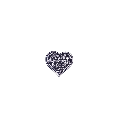 Heart-shaped logo with 'Kindness is Cool' text on a white background