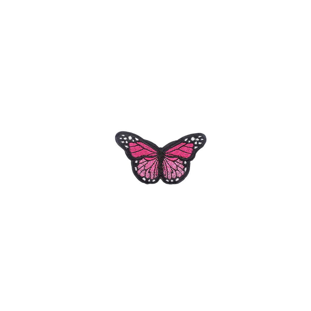 Butterfly with pink wings on a white background