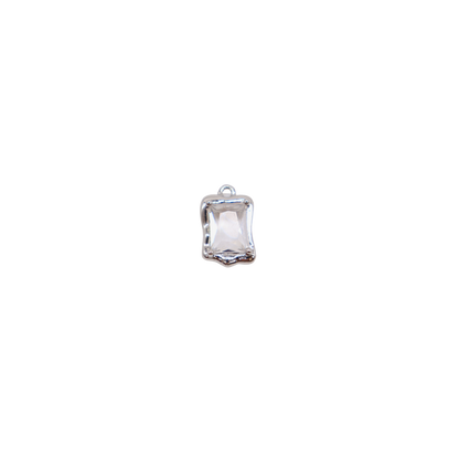 Silver Mirror Glass Frame Charm