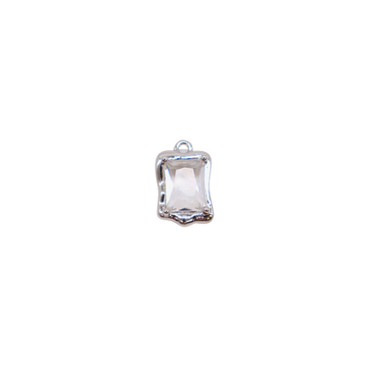 Silver Mirror Glass Frame Charm