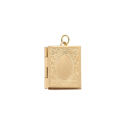 Gold Once Upon A Time Book Locket Charm
