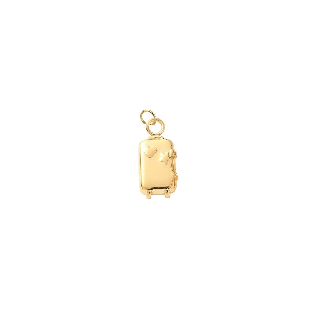 Gold Let's Travel Suitcase Charm