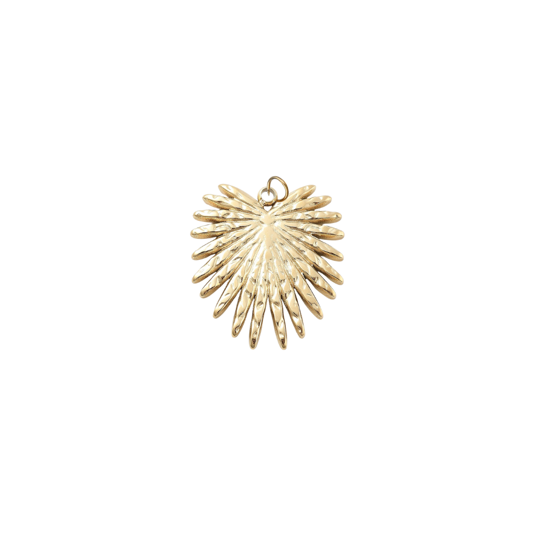Gold Leaf Burst Charm  on transparent background 