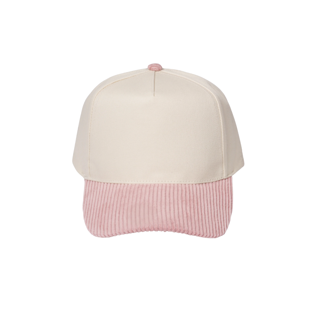 CB Hat Bar - Pink Corduroy Brim Baseball Cap