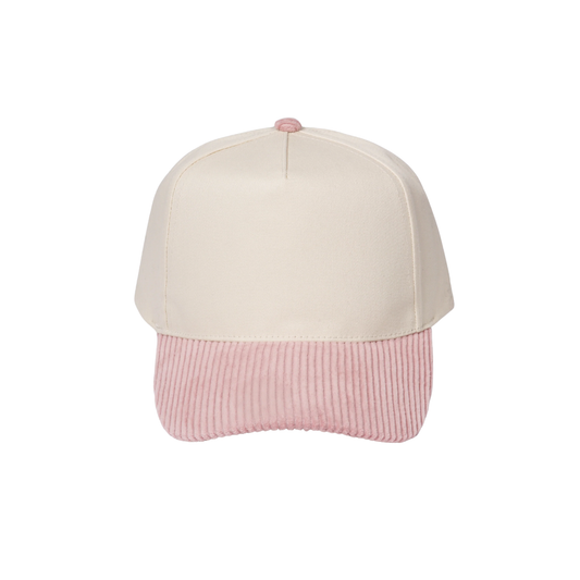 CB Hat Bar - Pink Corduroy Brim Baseball Cap