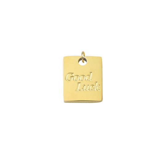 Gold Good Luck Square Charm