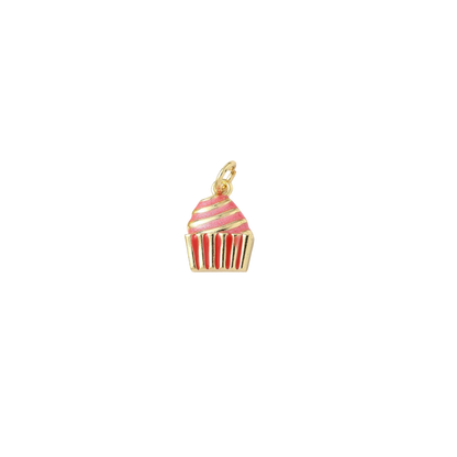 Gold Frosted Swirl Cupcake Charm