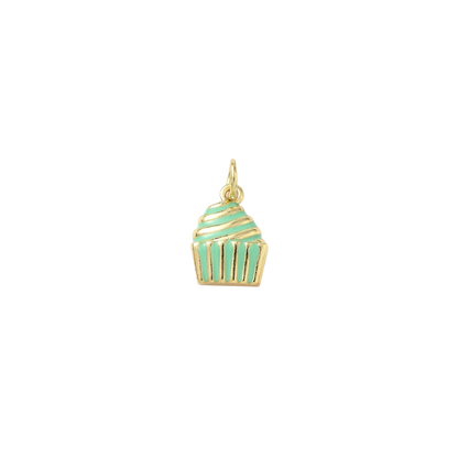 Gold Frosted Swirl Cupcake Charm
