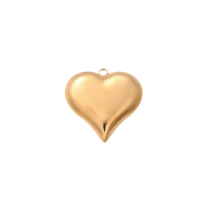 Gold heart-shaped pendant on a white background
