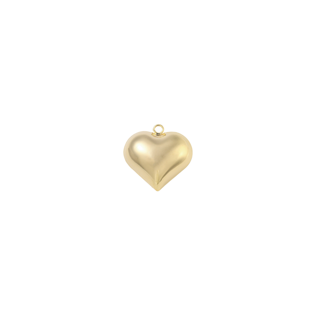 Gold heart-shaped pendant on a white background