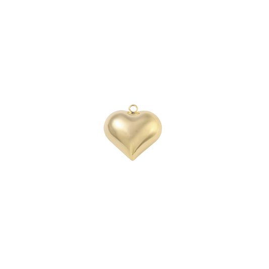 Gold heart-shaped pendant on a white background