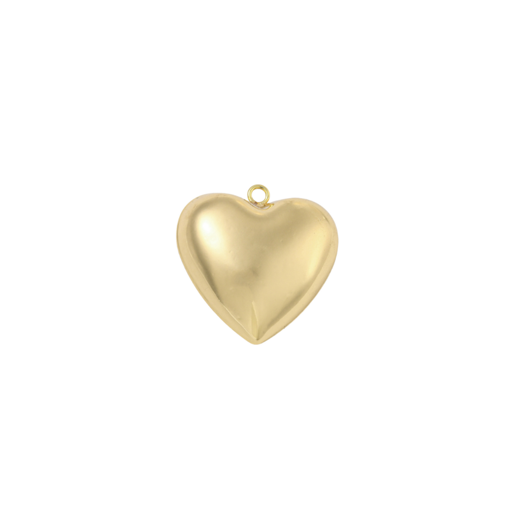 Gold heart-shaped pendant on a white background