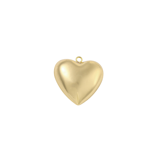 Gold heart-shaped pendant on a white background