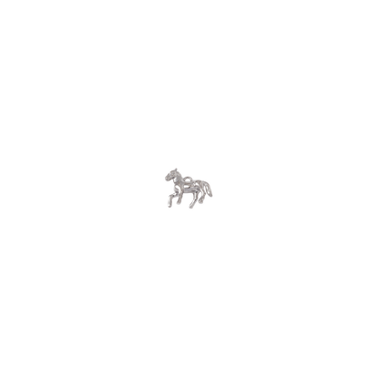 Silver horse pendant on a white background