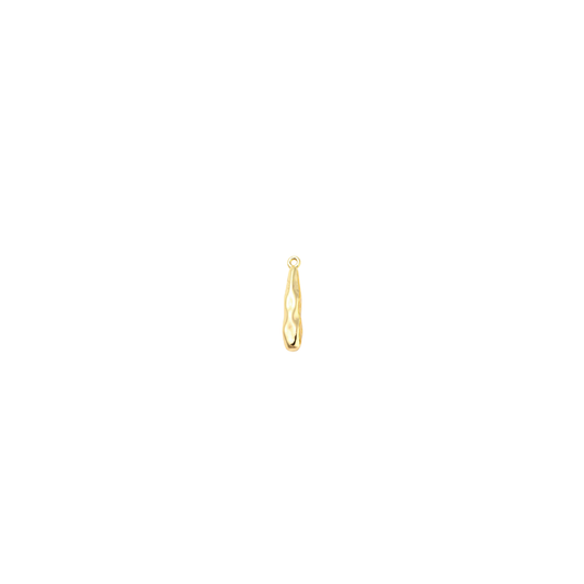 Gold hoop earring on a white background