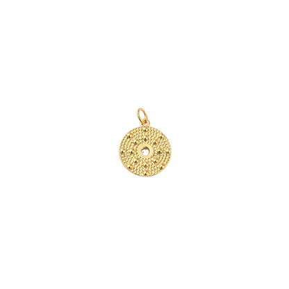 Gold pendant on a white background