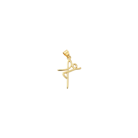 Gold Faith Cross Charm
