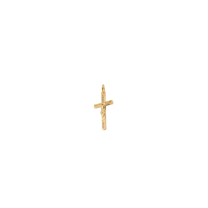Gold Jesus Crucifix with Micro Pave' Charm on transparent background 
