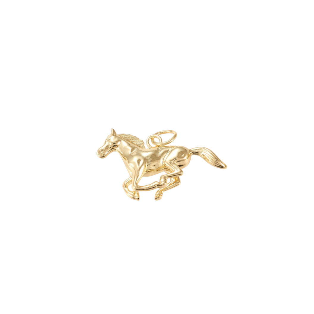 Gold Race Horse Charm
