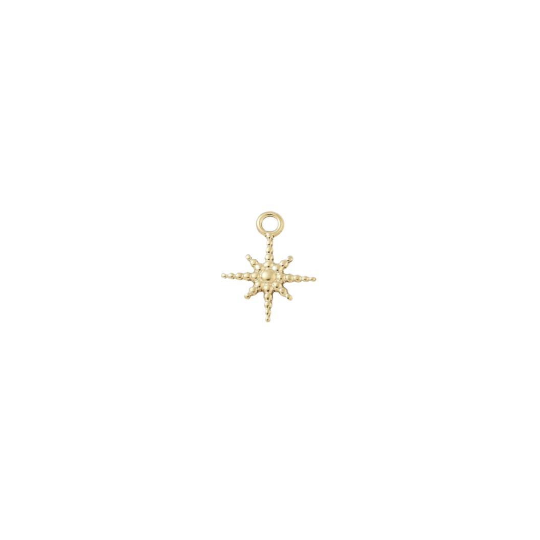 Gold Dewdrop Beaded Star Charm | Waterproof Stainless Steel