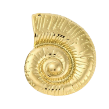 Gold Oceanic Conch Charm | Waterproof Stainless Steel