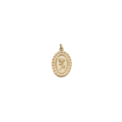 Gold Vintage Rose Charm