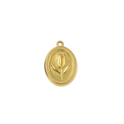 Gold Darling Tulip Frame Charm | Waterproof Stainless Steel