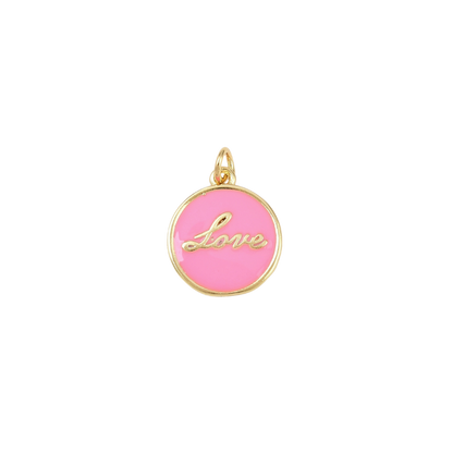 Gold Sweet "Love" Pink Charm