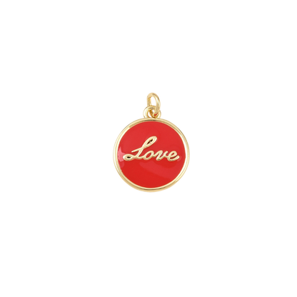 Gold Sweet "Love" Red Charm