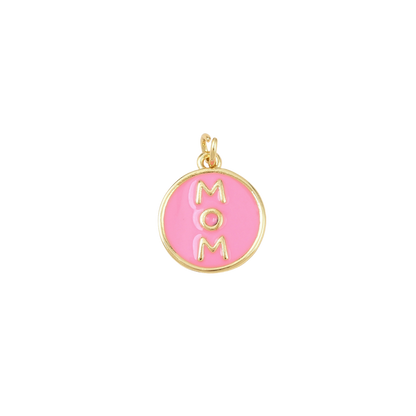 Gold Cherished "Mom" Pink Charm