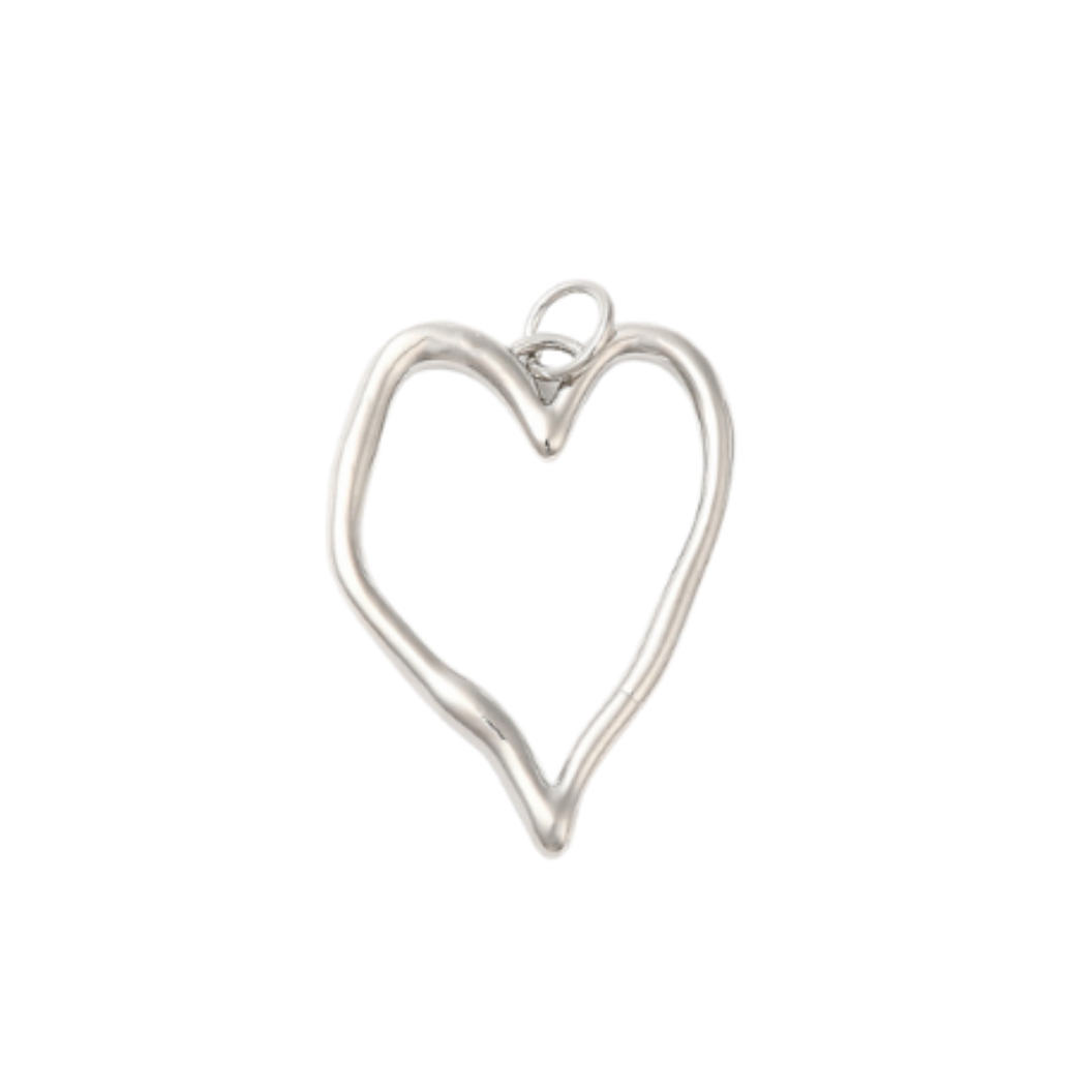 Silver Handwritten Heart Charm