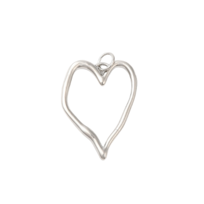 Silver Handwritten Heart Charm