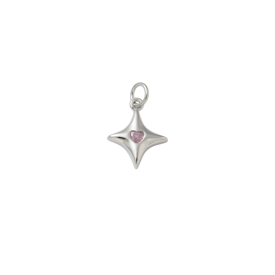 Silver Gleaming Star Charm