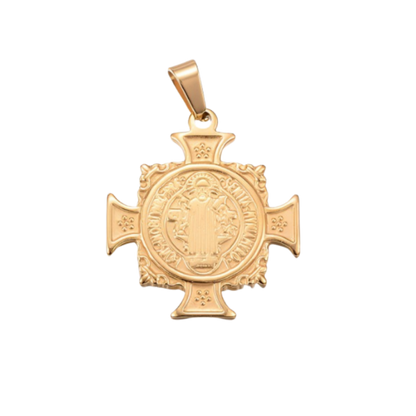 Gold Saint Benedict Medal Charm