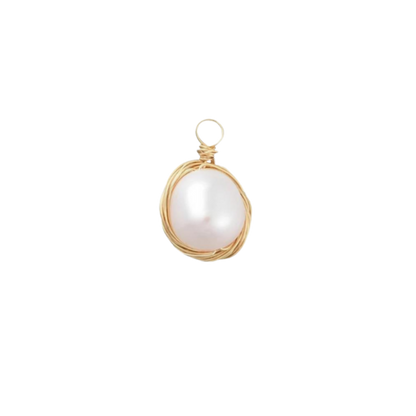 Gold Baroque Keshi Pearl Charm