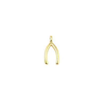 Gold Wishbone Charm