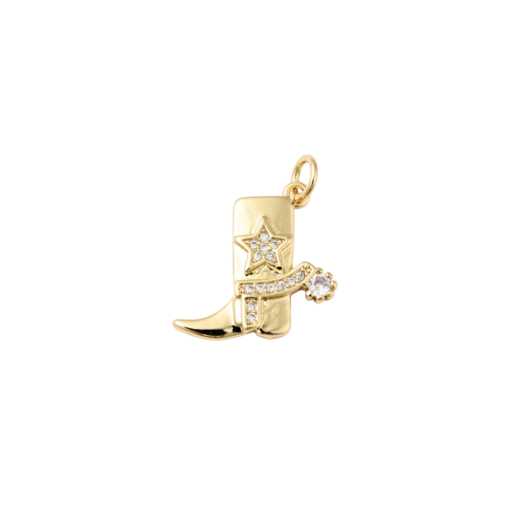 Gold Cowgirl Boot Charm