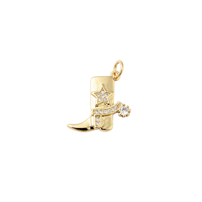 Gold Cowgirl Boot Charm