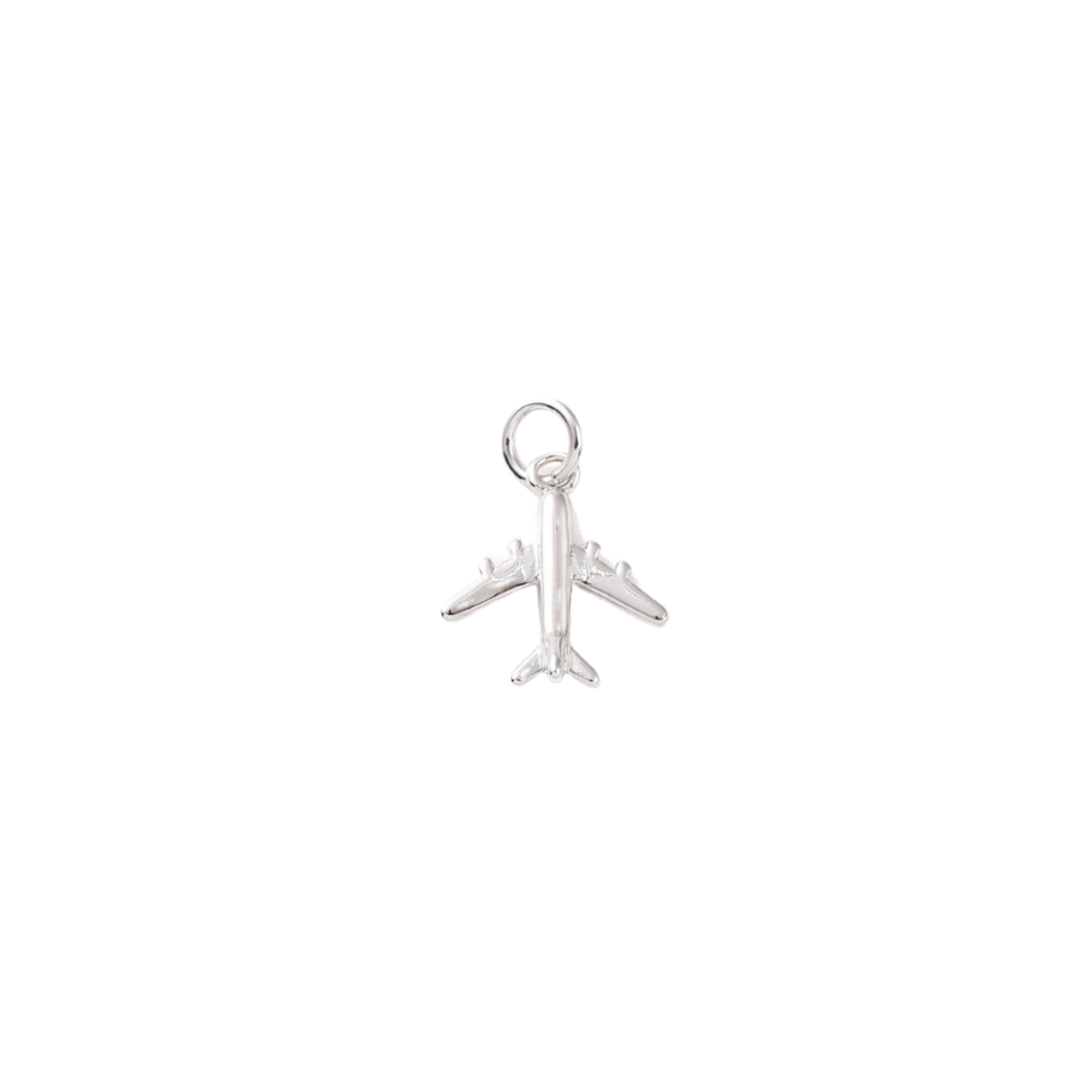 Silver Take Me Away Airplane Charm