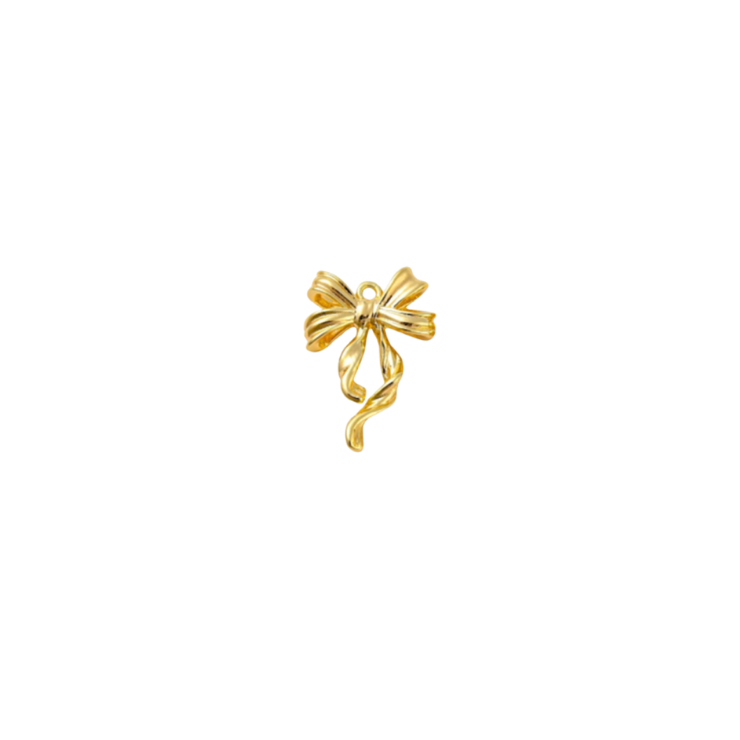 Gold Ribbon Bow Charm