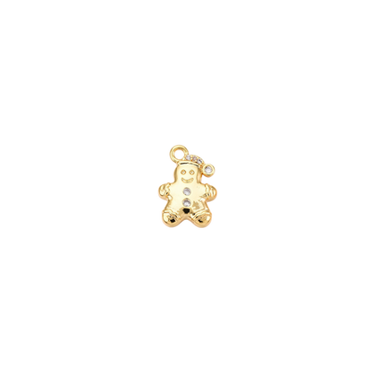 Gold Cubic Zirconia Gingerbread Man