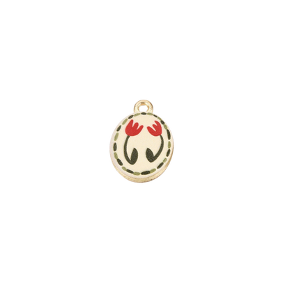 Gold Red Tulip Charm