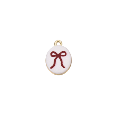 Gold Red Bow Charm