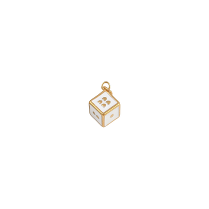 Gold Lucky Dice Charm - Waterproof Stainless Steel