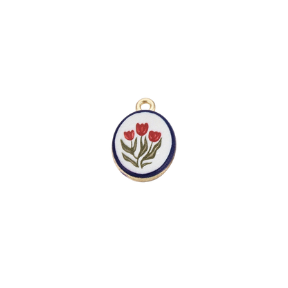 Gold Vintage Tulip Floral Charm