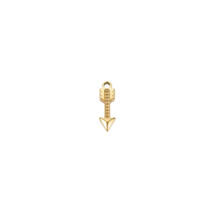 Gold Crystal Arrow Charm - Waterproof Stainless Steel