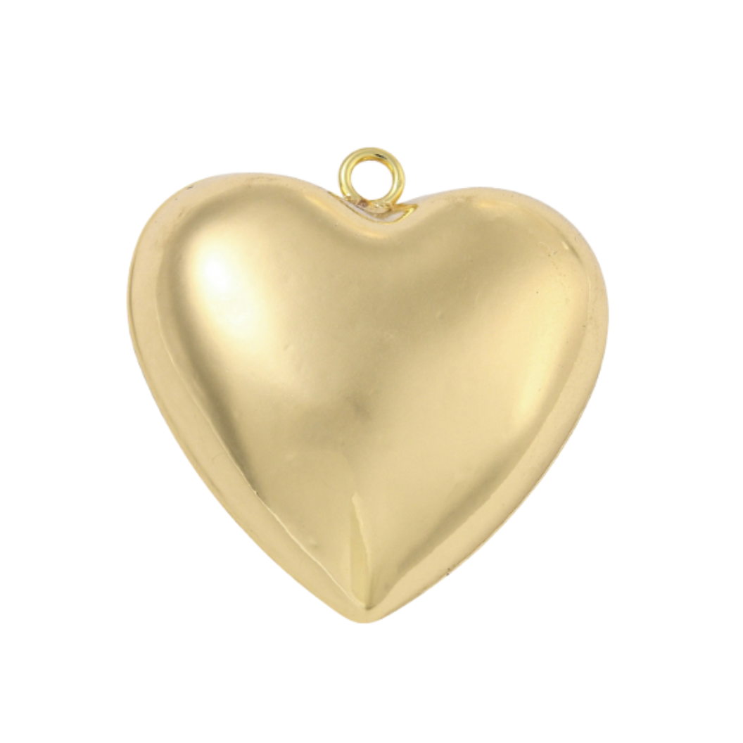 Front view of the Gold Embrace Heart Charm