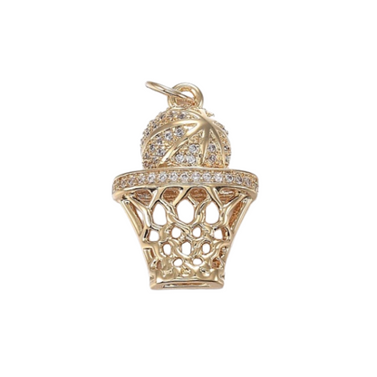 Front of the Gold Swish, Swish Basketball Charm